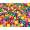 Bag of 480 Ø80mm balls for swimming pools. 5 colors