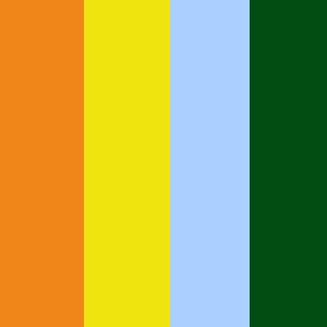 9. Green/Sky Blue/Yellow/Orange