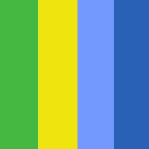 10. Blue/Light Blue/Yellow/Green