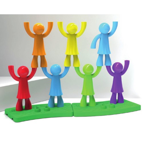 Stackable coloured people shape